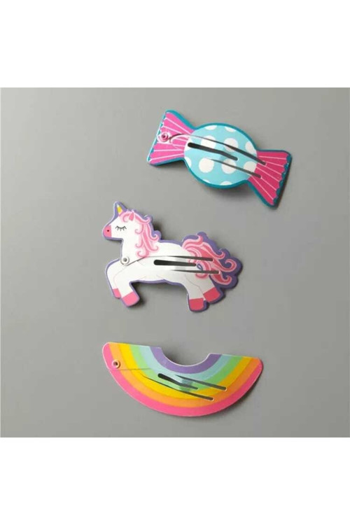 Lily 3 Adet Unicorn Çıtçıt Toka Seti Çocuk Tokası