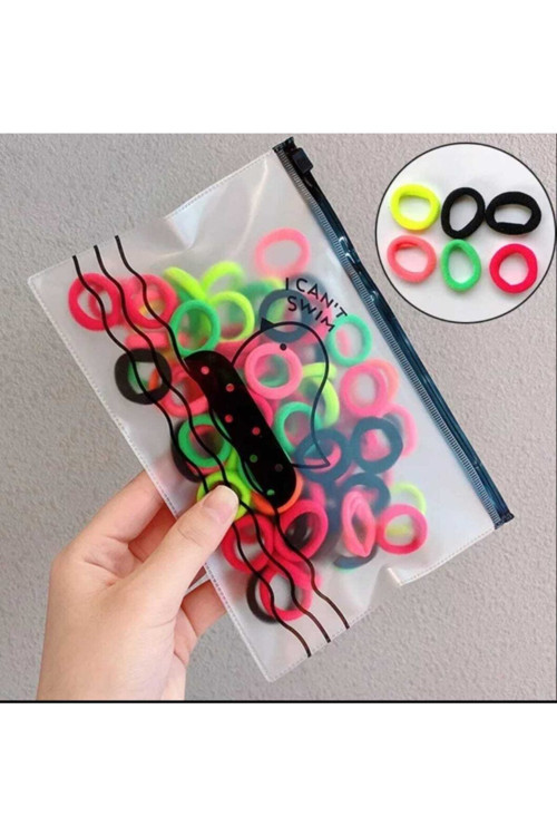 Şeffaf Çantalı 100'Lü Lily Mini Lastik Toka Her Yaşa Uygun