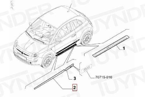 Fiat 500 2007- Kapı Bandı Ön Sol Oem No (735488137)