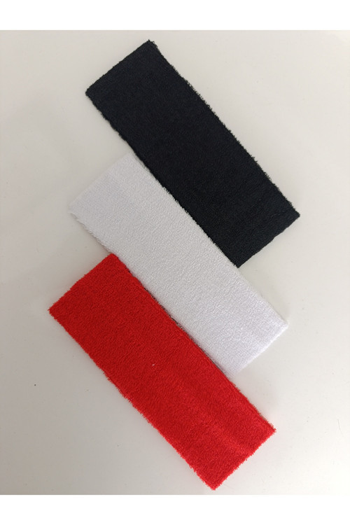3 Farklı Renkte Geniş Havlu Sporcu Bandı Havlu Bandana Kırmızı Siyah Beyaz