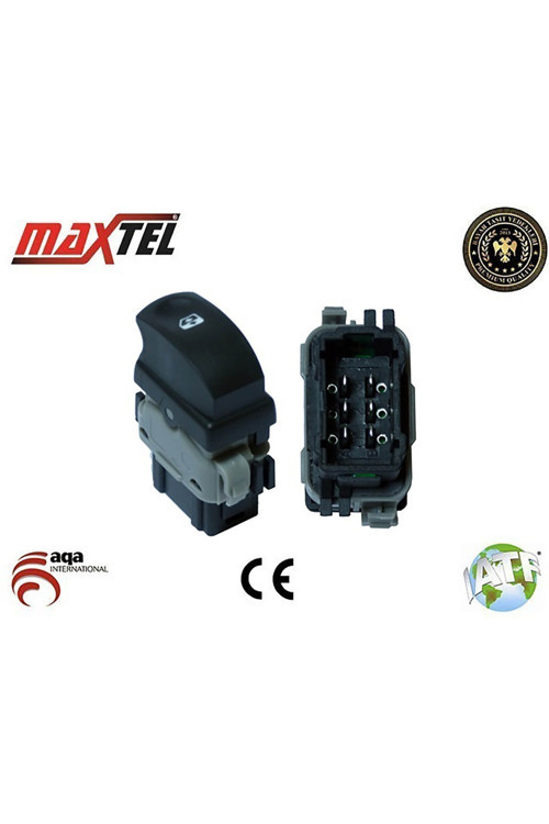 Cam Kaldırma Anahtarı Renault Clıo Iıı Sağ 6 Pin (Gri Siyah)Oem-82 00 214 936Kod182 04 936