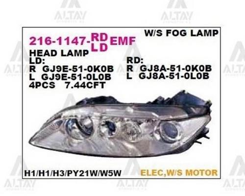 Far Mazda-6 2003-2006 Motorlu Sağ (1 Adet) (Oem No: Gj6A-51-0K0C)