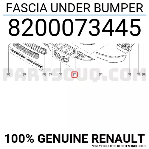 Megane Ön Tampon Alt Muhafaza 2003- Oem No (8200073445)