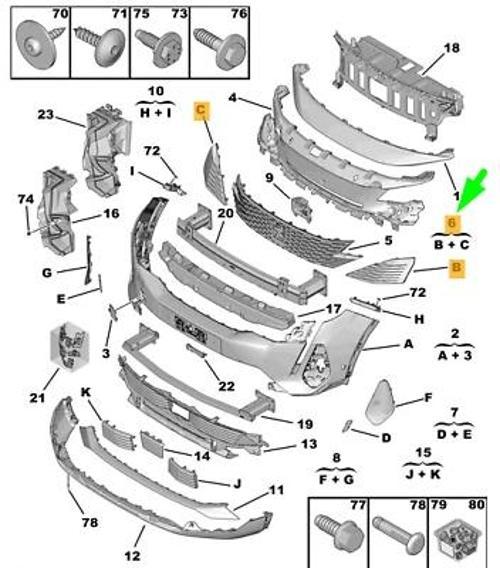 Peugeot 3008 2021- Ön Tampon Köşe Izgarası Takım Oem No (1675868580)
