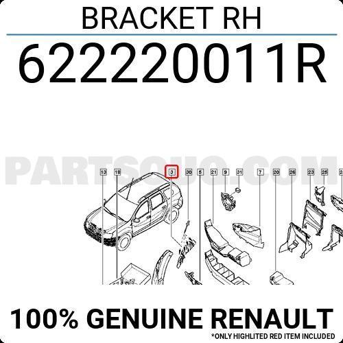 Renault Duster 2010- Ön Tampon Braketi Sağ Oem No (622220011R)