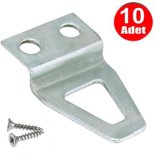 Üçgen Çerçeve Askısı Eğri Bombeli Duvar Tablo Askı Asma Halka Kanca -10 Adet