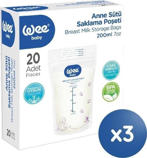 Süt Saklama Poşeti Seti (20x3 60 Adet)