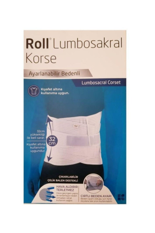 Ayarlanabilir Beden Lumbosakral Korse, 32 Cm, Rahat Ve Destekleyici Tasarım
