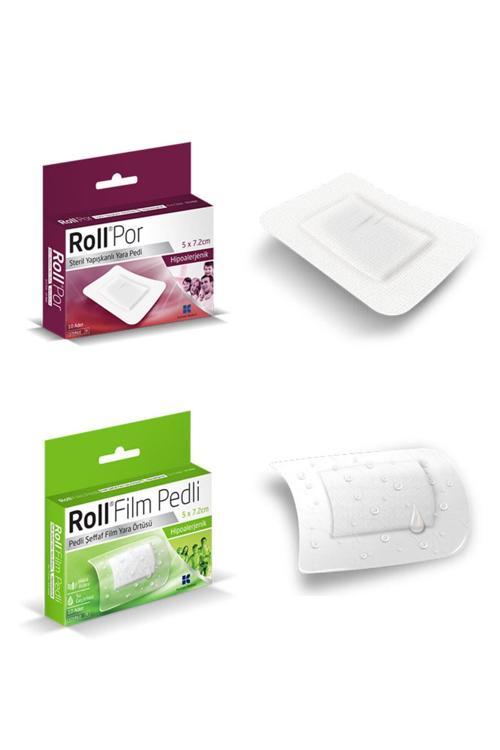 Por 5Cm X 7.2Cm Yara Pedi 10 Adet + Roll Film Pedli 5Cm X 7.2Cm Yara Örtüsü Su Geçirmez 10 Adet