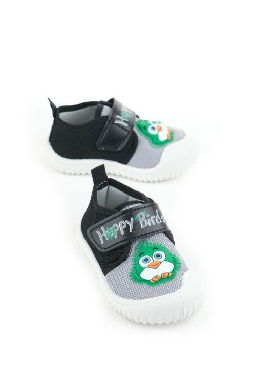 Yazlık Erkek Bebe Çocuk Keten Cırt Cırtlı Ayarlanabilir Ayakkabı