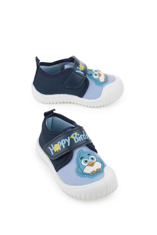 Yazlık Erkek Bebe Çocuk Keten Cırt Cırtlı Ayarlanabilir Ayakkabı