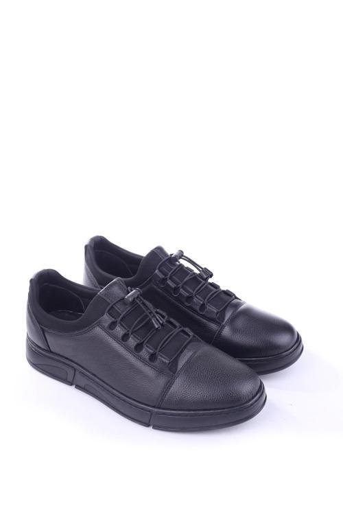 584 Hakiki Deri Streç Bağcıklı Günlük Erkek Ayakkabı