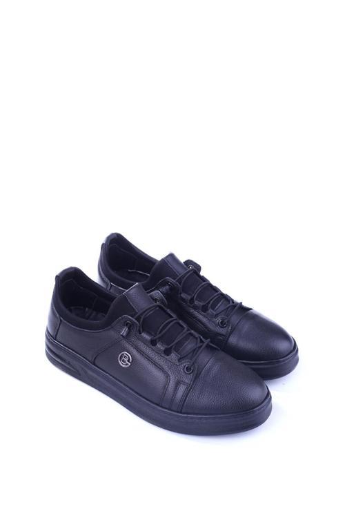 610 Hakiki Deri Streç Bağcıklı Günlük Erkek Ayakkabı