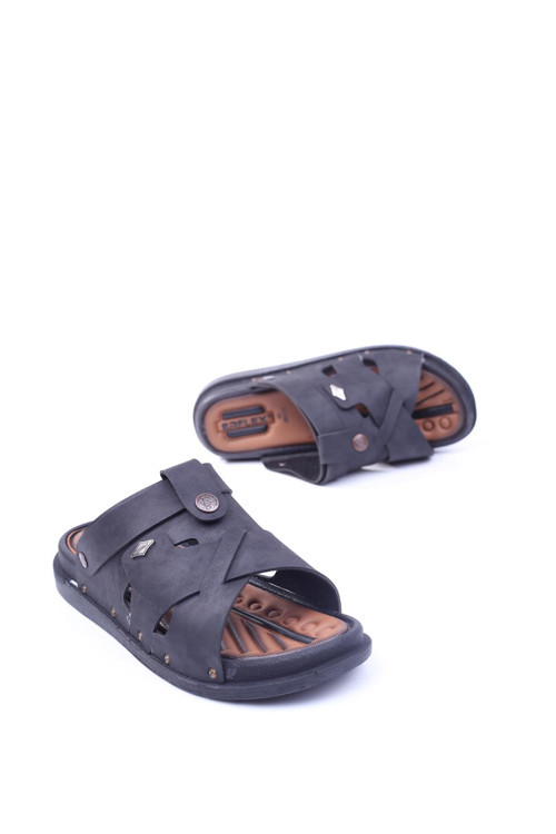 801 Siyah Anatomik Taban Erkek Terlik Sandalet
