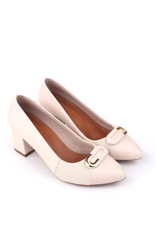 943-2 Kadın 6 Cm Kare Topuklu Rahat Ayakkabı