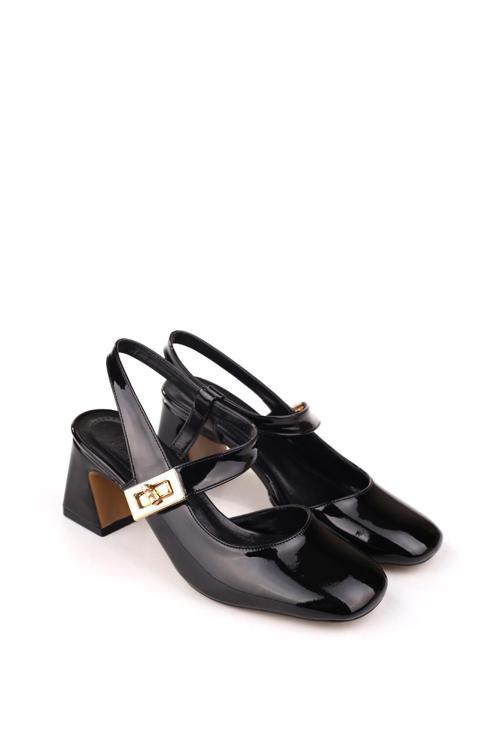 3002 Kadın 6 Cm Topuklu Rugan Ayakkabı