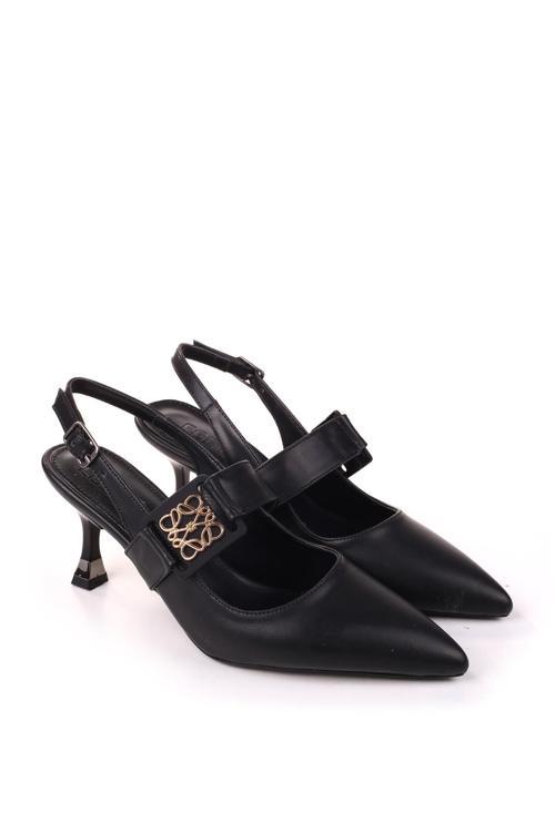 4005 Kadın 7,5 Cm Topuklu Arkası Açık Stiletto Ayakkabı