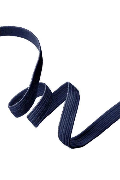Lacivert 12 mm 5 mt Dayanıklı Sert Yassı Elastik Şerit Lastik