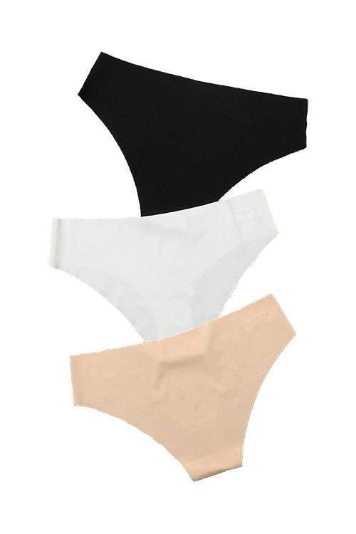 3'Lü Dikişsiz Lazer Kesim Iz Yapmaz Bikini Slip Külot Lazer Kilot