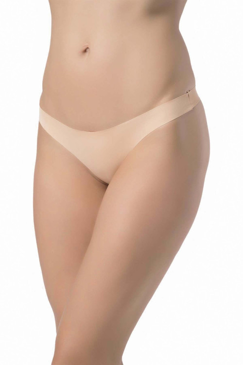 3'Lü Tanga Ten Rengi Lazer Kesim Dikişsiz Iz Yapmaz Kadın