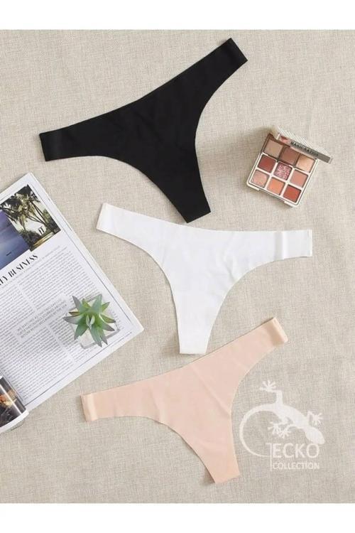 3'Lü Tanga Dikişsiz Lazer Kesim Iz Yapmaz Külot