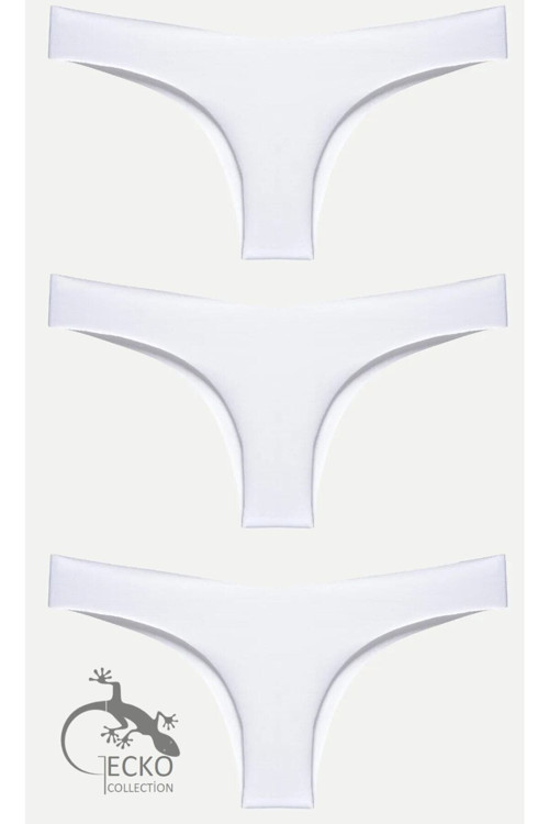 Gecko Lazer Kesim Brazilian Tanga Kadın Külot 3 Lü