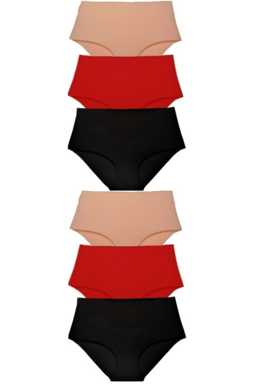 Lazer Kesim Yüksek Bel Toparlayıcı 6'Lı Kadın Külot