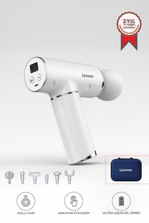 N2 Beyaz Darbeli Titreşimli Masaj Tabancası 1800MAH Şarjlı 6 Başlıklı Egzersiz Aleti