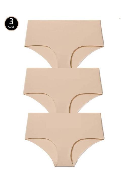 Gecko Yüksek Bel Lazer Kesim Toparlayıcı Iz Yapmaz Kadın Külot 3'Lü