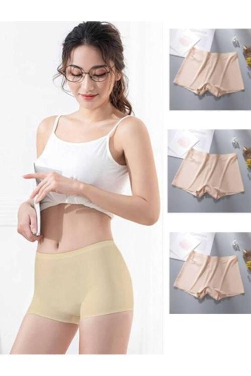 Gecko Kadın Şort Boxer Lazer Kesim İz Yapmaz 3 Adet