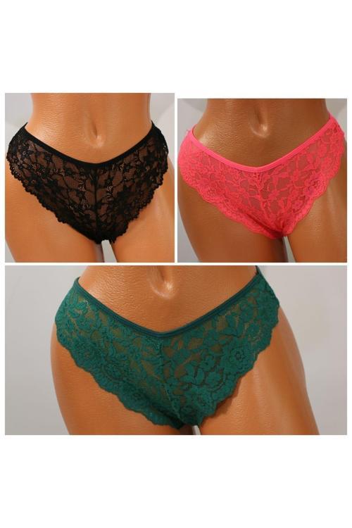 Simala 3'Lü Brazilian Dantel Külot