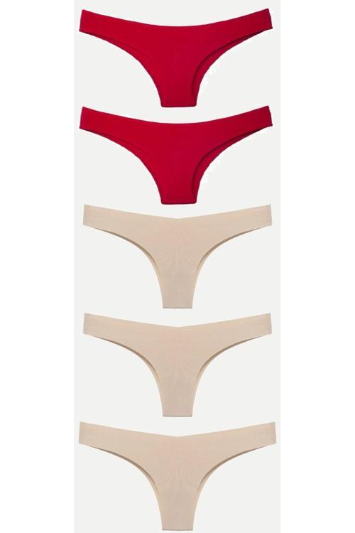 Gecko Lazer Kesim Brazilian Tanga Kadın Külot 5 Adet