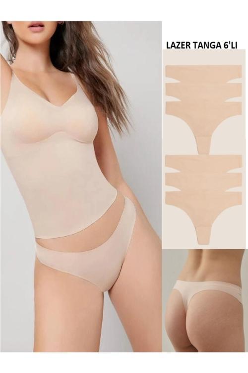 Gecko Lazer Kesim Iz Yapmaz Tanga Kadın Külot 6'Lı