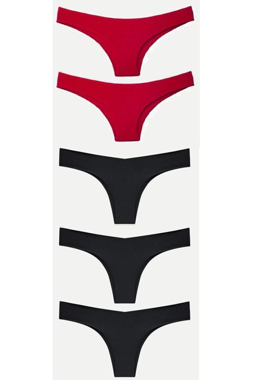 Gecko Lazer Kesim Brazilian Tanga Kadın Külot 5 Adet