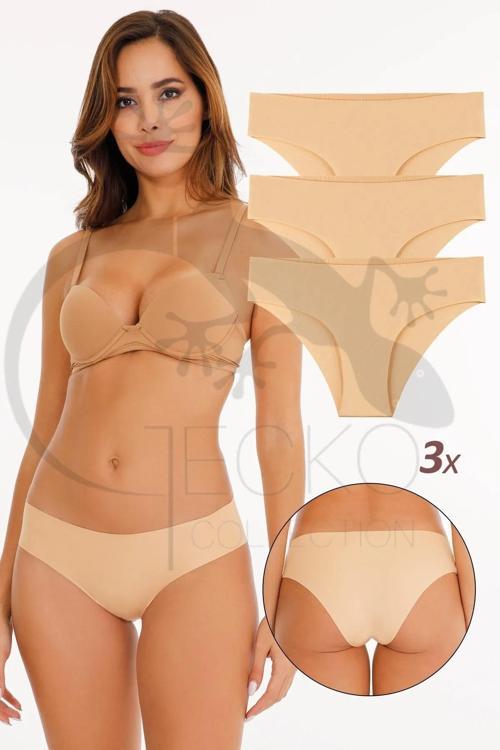 Gecko Lazer Kesim Iz Yapmaz Kadın Külot 3'Lü