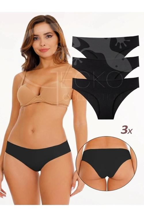 Gecko Lazer Kesim Iz Yapmaz Kadın Külot 3'Lü