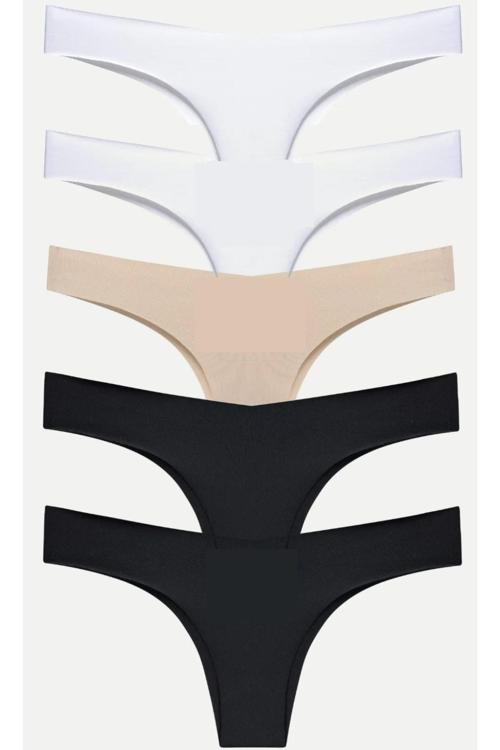 Gecko 5'Li Lazer Kesim Brazilian Tanga Kadın Külot