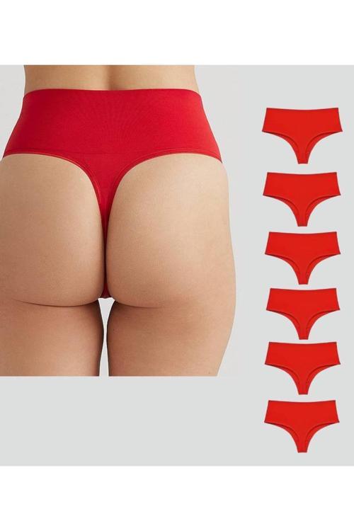 Gecko Yüksek Bel String Tanga Lazer Kesim Toparlayıcı 6 Adet