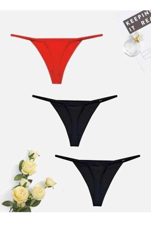 String Tanga Ip Lastikli Kadın Fantazi Tanga 3 Adet