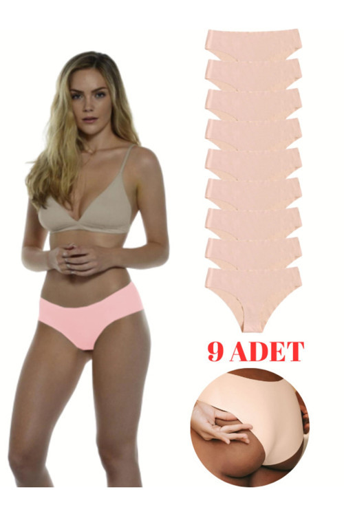 9 Adet Kadın Ekonomik Paket Dikişsiz Kilot Lazer Kesim Kulot Esnek Iz Yapmayan Külot