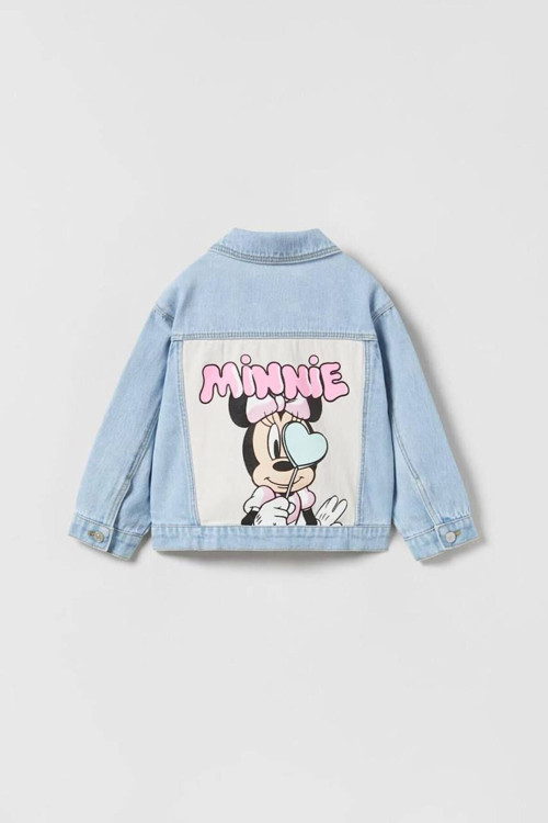 Baby Mavi Denim Minnie Mousse Kız Çocuk Kot Ceket