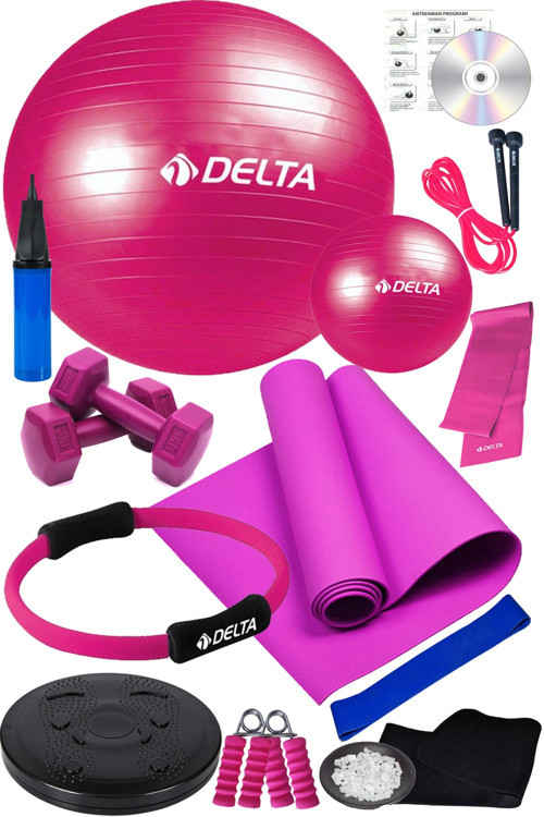 15 Li Pilates Seti Çemberi Pilates Minderi Topu Twister Disk Aerobik Band Termal Kemer