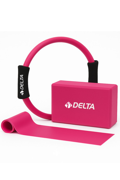 Yoga Pilates Seti – Pilates Çemberi + Yoga Blok + 120 X 15 Cm Bant Plates Lastiği