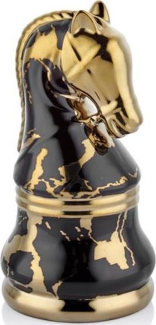 Chess Siyah Gold At Taşı Büyük 11,7 x 11,7 x 23 Cm