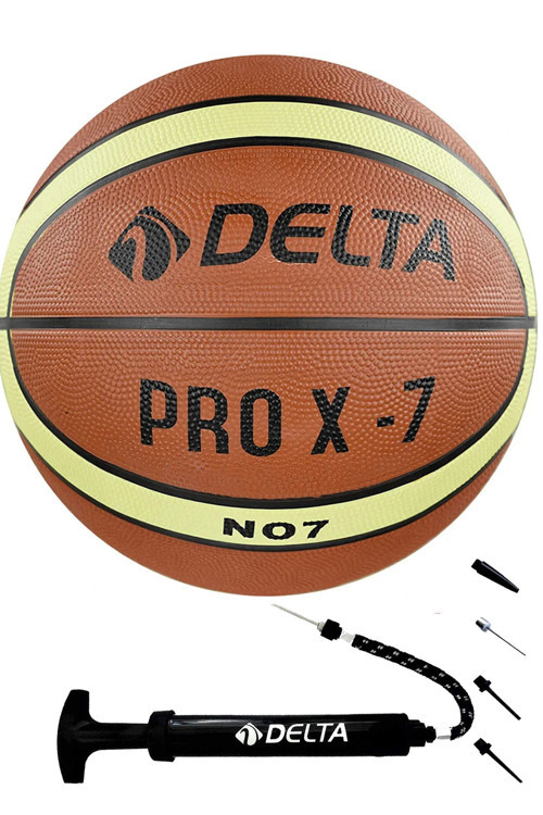 Pro X7 Basketbol Topu 7 No Basket Top Dura-Strong + Pompa – Okul Ve Beden Eğitimi İçin 2'Li Set