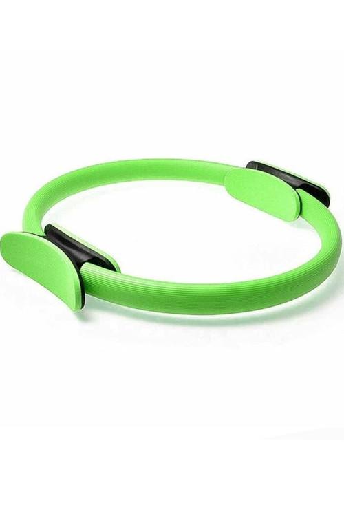 40 Cm Pilates Çemberi Deluxe Tutamaçlı Plates Ring Circle Egzersiz Cemberi Yeşil