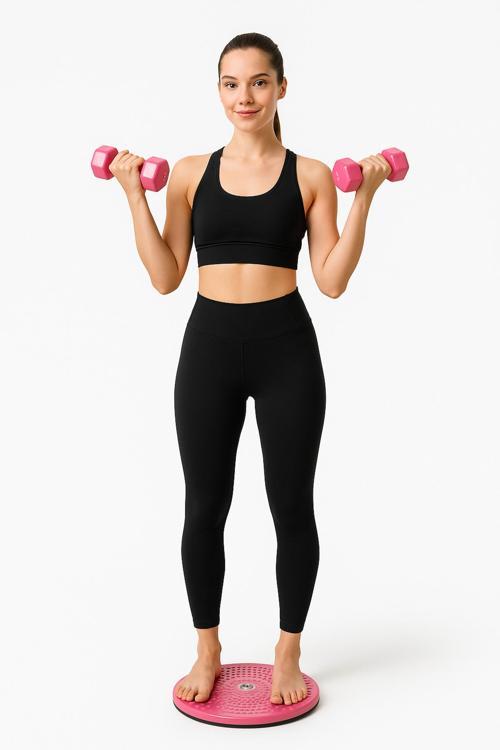 Bel İnceltici Dönen Twister Disk + 1 Kg Dambıl Seti – Evde Spor Ve Aleti Egzersiz Seti