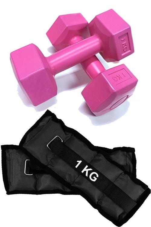 El Ve Ayak Bilek Ağırlığı 2X1 Kg Kum Torbası Ve 2X1Kg Dambıl Dumbell Seti Ağırlık Setleri Siyah