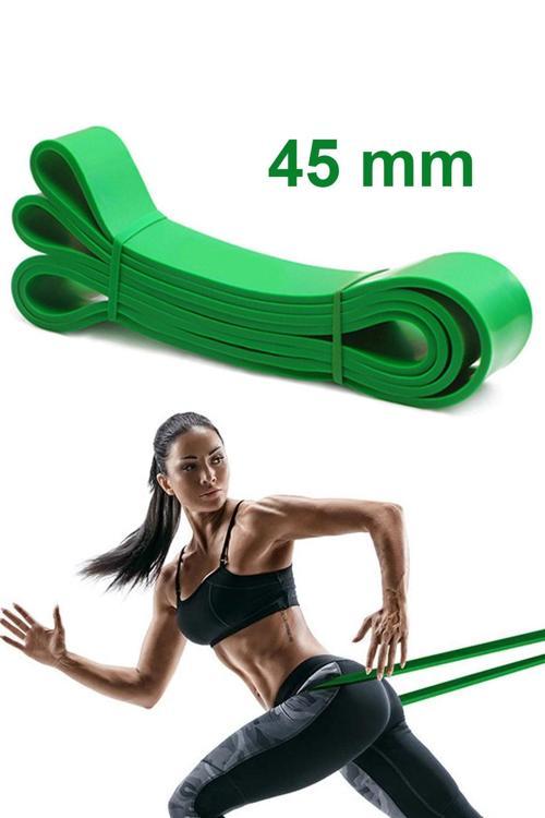 Resistance Powerband 45 Mm Latex Güç Bandı Yüksek Sert Direnç Lastiği Pilates Aerobik Squat Yeşil