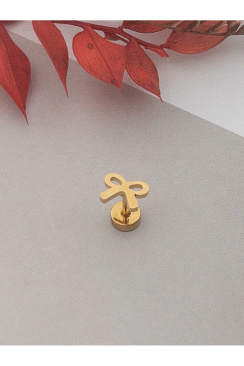 316L Cerrahi Çelik Vidalı Fiyonk Model Unisex Kıkırdak Tragus Piercing-1 Adet